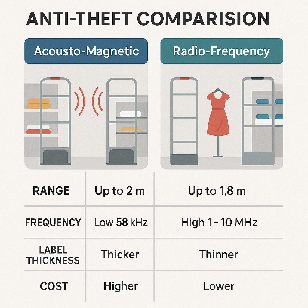 Warensicherung im Einzelhandel: AM-Technik vs. RF-Technik im Vergleich