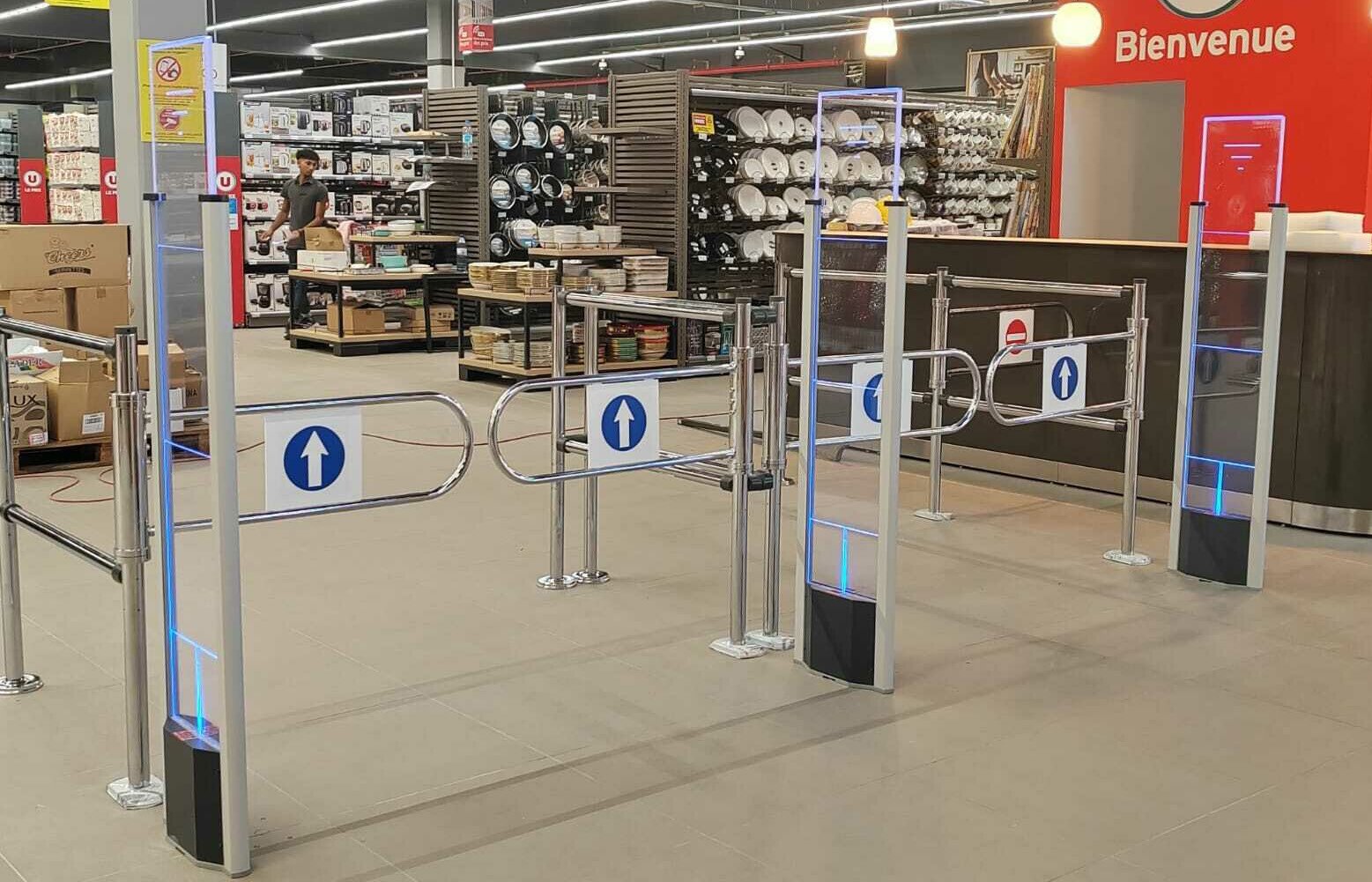 Warensicherungsantenne Citadelle Plexi Plus im Lebensmittelhandel