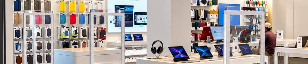 Warensicherungsantennen im Elektronikgeschäft