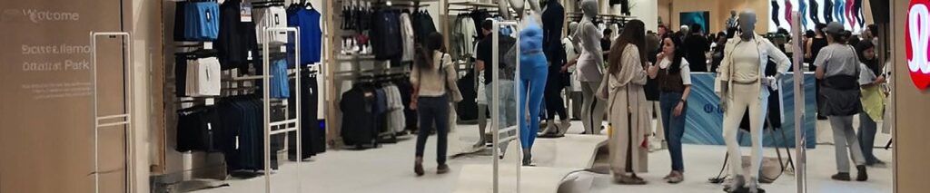 Warensicherungsantennen am Eingang eines Modegeschäfts